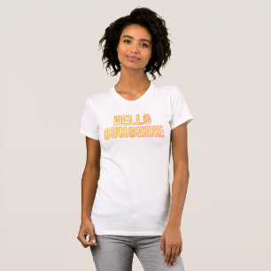 Hello Sunshine Yellow Orange Pink Retro Style Tee