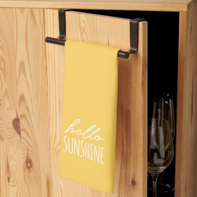 Hello Sunshine Yellow Summer Kitchen Towel (Thirds Fold)