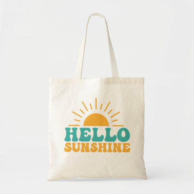 Hello Sunshine | Yellow Sun Spring Fun Tote Bag (Front)