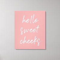 Hello Sweet Cheek Funny Toilet Dusty Rose Bathroom