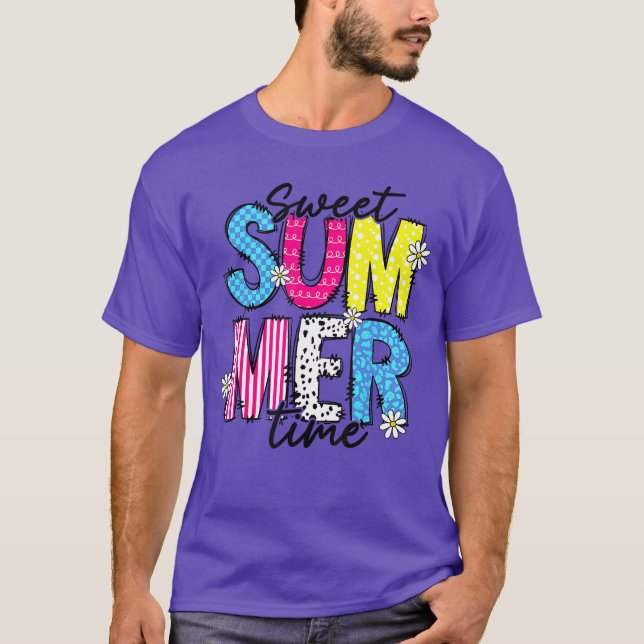 Hello Sweet Summertime Vacation Beach Matching Fam T-Shirt (Front)