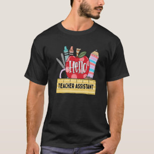 Hello Teacher Assistan Apple Teacher T-Shirt