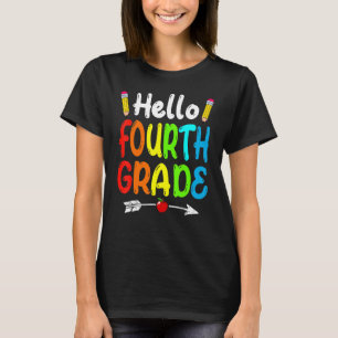 Hello Team 4th Grade  Back To School Squad Vibes T-Shirt