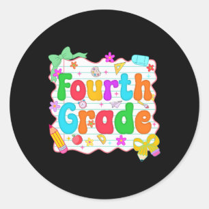 Hello Team Fourth Grade Back To School Shirt Schoo Classic Round Sticker