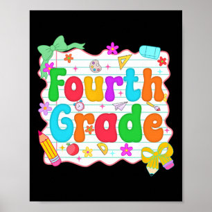 Hello Team Fourth Grade Back To School Shirt Schoo Poster