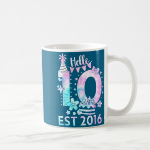 Hello ten 2016 cute 10th birthday tie dye 10 year coffee mug