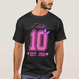 Hello Ten Digits Cute Coquette 10th Birthday Girl T-Shirt