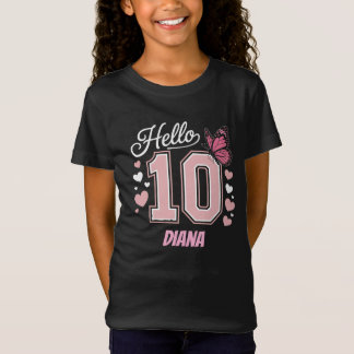 Hello Ten Double 10th Birthday Girl Personalised T-Shirt