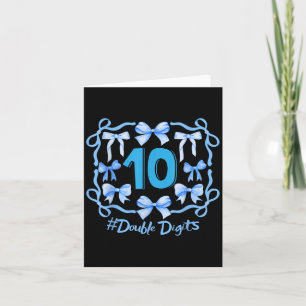 Hello Ten Double Digits Cute Coquette Bow 10th Bir Card