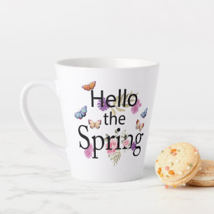 Hello The Spring Flower Latte Mug