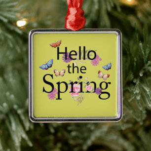 Hello The Spring Flower Metal Tree Decoration