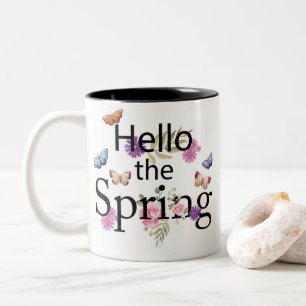Hello The Spring Flower Two-Tone Coffee Mug