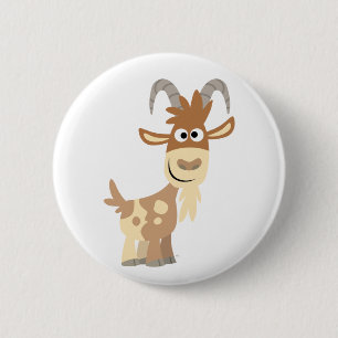 Hello There! Cute Cartoon Goat 6 Cm Round Badge