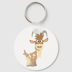 Hello There! Cute Cartoon Goat Key Ring