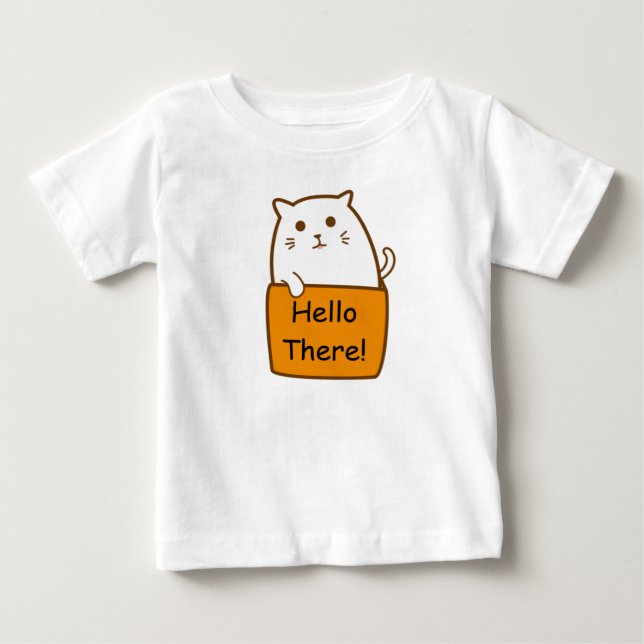 Hello There Cute cat kitty T-shirt (Front)
