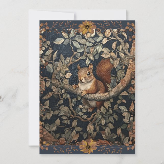 Hello There Red Squirrel in a Tree Invitation (Front)