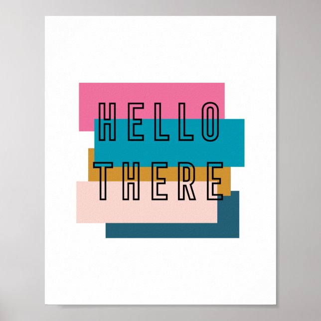 Hello There Typography Graphic Design Poster (Front)