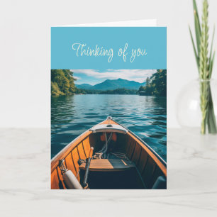 Hello Thinking of You  Boating on Lake  Card