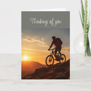 Hello Thinking of You Mountain Biking Biker  Card