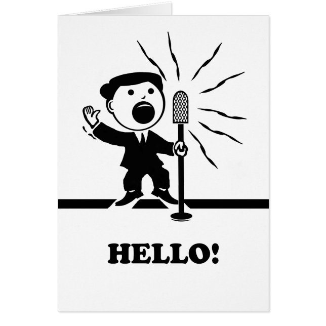 Hello Thinking of You Vintage Announcer at Mic (Front)