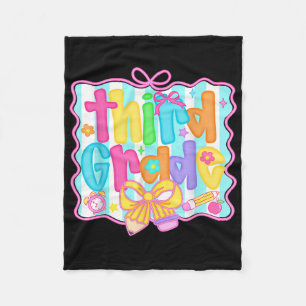 Hello Third Grade 3rd Grade Team Back To School Te Fleece Blanket