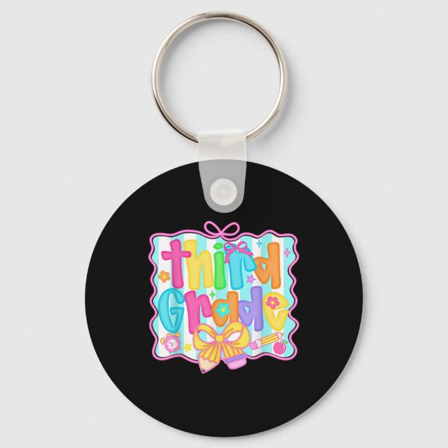 Hello Third Grade 3rd Grade Team Back To School Te Key Ring (Front)