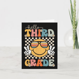 Hello Third Grade Back To School 3rd Grade 1st Day Card
