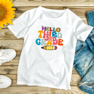 Hello Third Grade Back to School Cute Kids T-Shirt