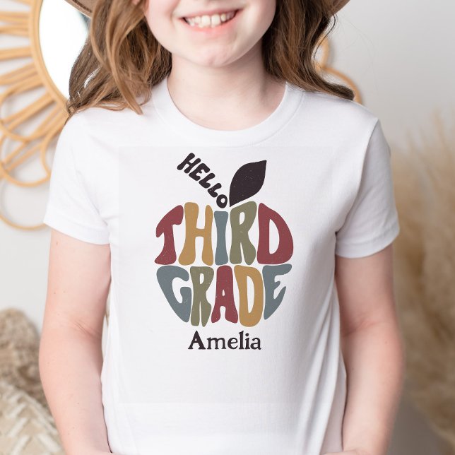  Hello Third Grade Back to School Cute Trendy  T-Shirt (Creator Uploaded)