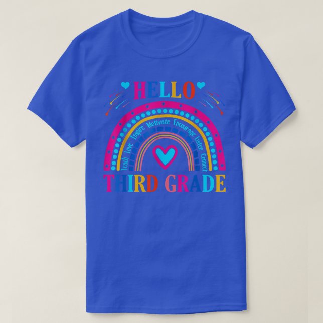 Hello Third Grade Back To School For Teachers Girl T-Shirt (Design Front)