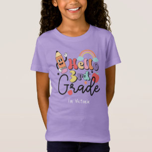 Hello Third Grade Colourful Elementary School T-Shirt