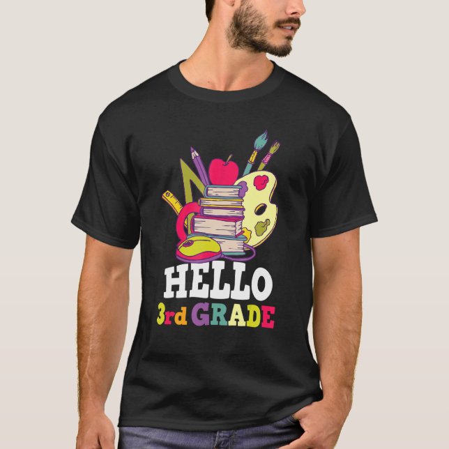 Hello Third Grade Cute 3rd Grade 1 T-Shirt (Front)