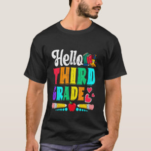Hello Third Grade Cute Boys Kids Back To School T-Shirt