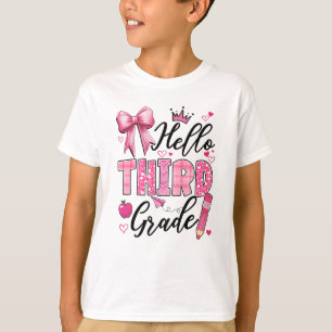 Hello Third Grade First Day Of School Coquette Tea T-Shirt