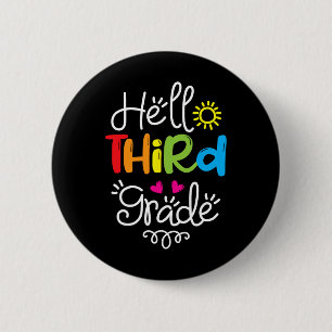 Hello Third Grade Fun 3rd Grade Back to School Gi 6 Cm Round Badge