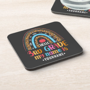 Hello Third Grade My Name is...Back to School Gift Coaster