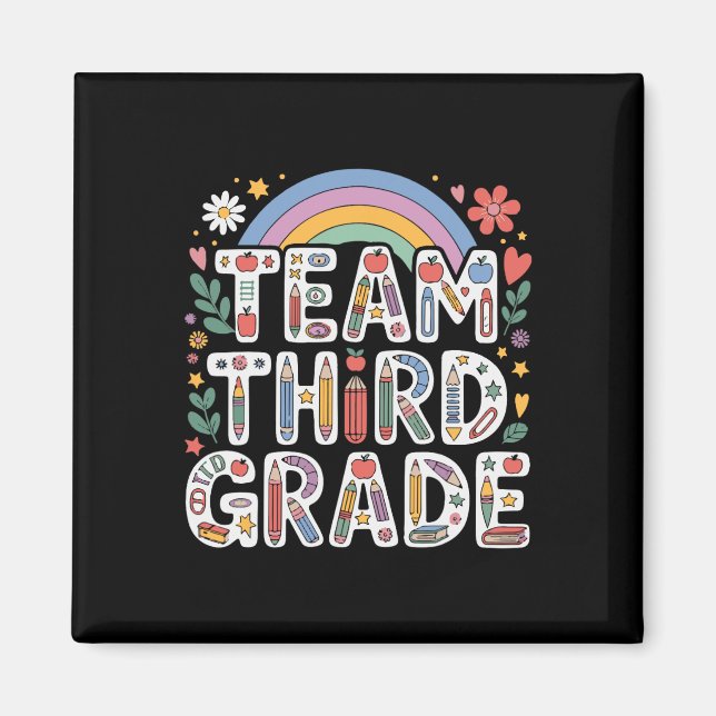 Hello Third Grade Rainbow Teacher Clroom Back To S Magnet (Front)
