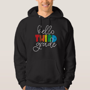 Hello Third Grade School Teacher Third Grade T-Shi Hoodie