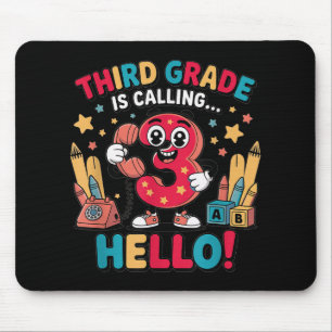 Hello Third Grade Shirt - Girls 3rd Grade Outfit, Mouse Mat
