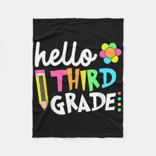 Hello Third Grade Team 3rd Grade Back To School Te Fleece Blanket