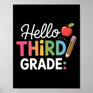 Hello Third Grade Team 3rd Grade Back To School Te Poster