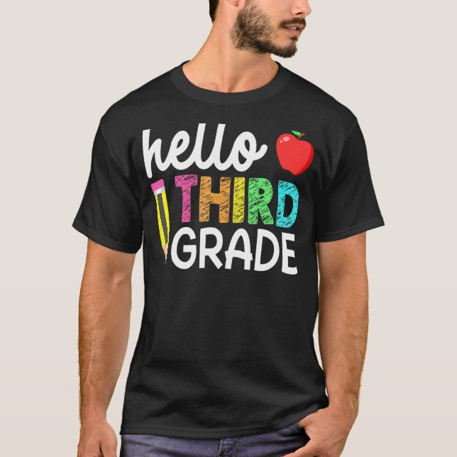Hello Third Grade Team 3rd Grade Back To School Te T-Shirt (Front)