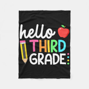 Hello Third Grade Team 3rd Grade Byck To School Te Fleece Blanket