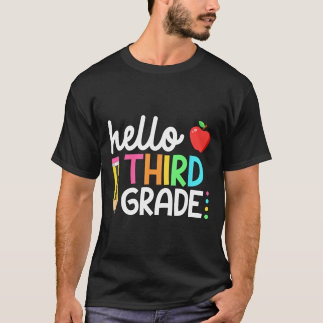 Hello Third Grade Team 3rd Grade Byck To School Te T-Shirt (Front)