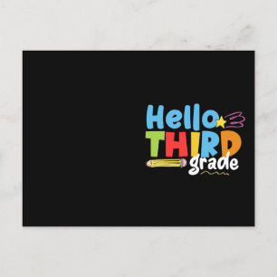 Hello Third Grade Team 3rd Grade Vibes First Day Postcard
