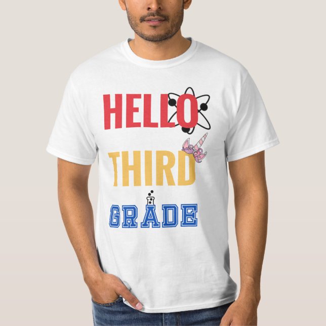 Hello Third Grade | Wonderful design for 3rd-grade T-Shirt (Front)