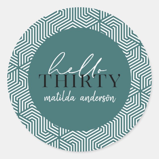 Hello thirty 30th birthday stickers (Front)