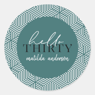 Hello thirty 30th birthday stickers