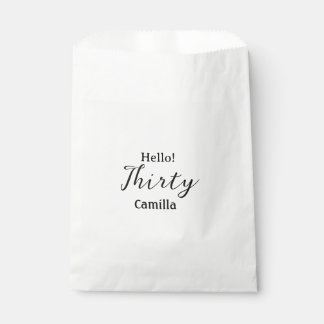 Hello thirty birthday name simple minimal elegant  favour bags