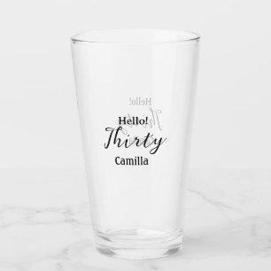 Hello thirty birthday name simple minimal elegant  glass